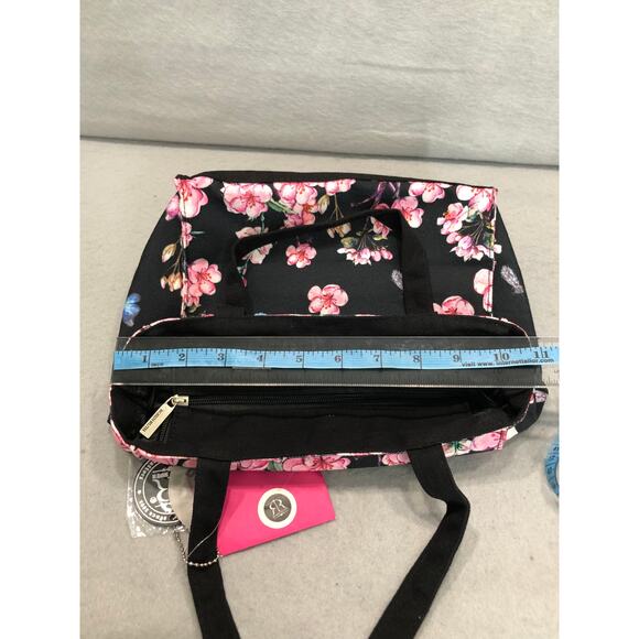 Robin Ruth Original Japan Black & Pink Floral Tote Bag - Picture 8 of 10
